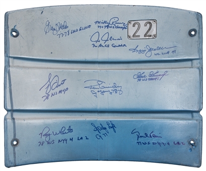 1977-1978 New York Yankees Multi Signed Authentic Yankee Stadium Seatback With 10 Signatures (Steiner)
